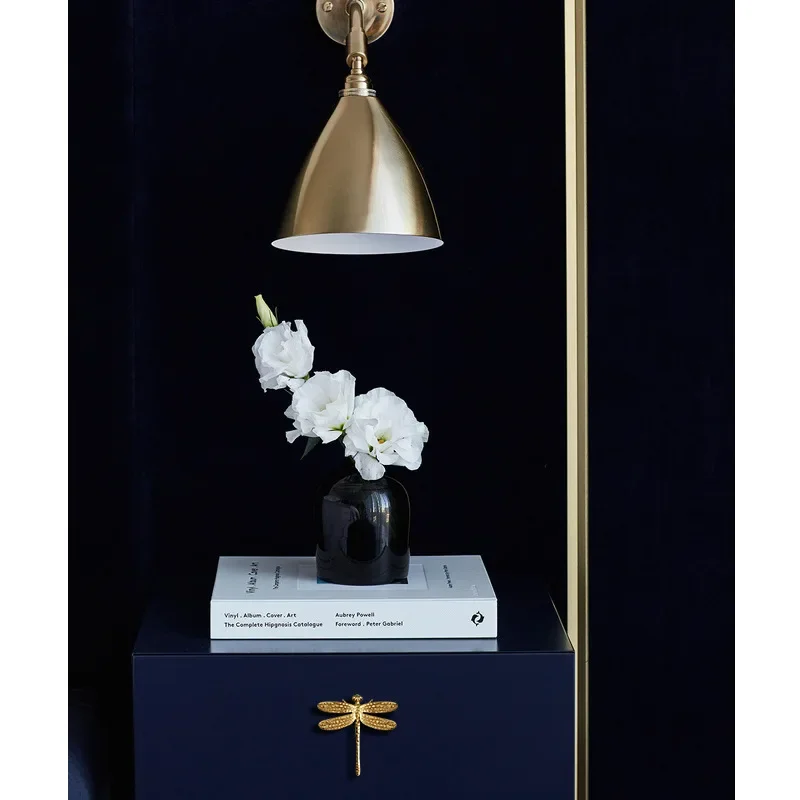 Nordic Gold Dragonfly Single Hole Brass Furniture Handle Kitchen Drawer Handles Hardware Dresser Cabinet Pulls furniture handles kitchen door handles