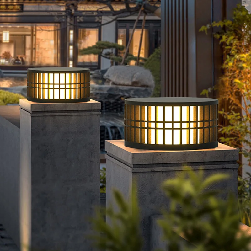 Waterproof IP65 LED Lawn Lamp Minimalist Modern Steet Pillar Chapiter Light For Outdoor Garden Path Fence Villa Porch Lighting