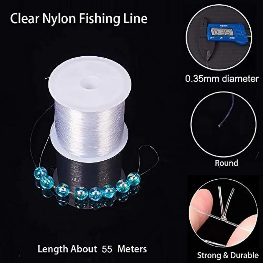 60 Yards Clear Invisible Craft Nylon Thread 0.35mm Monofilament