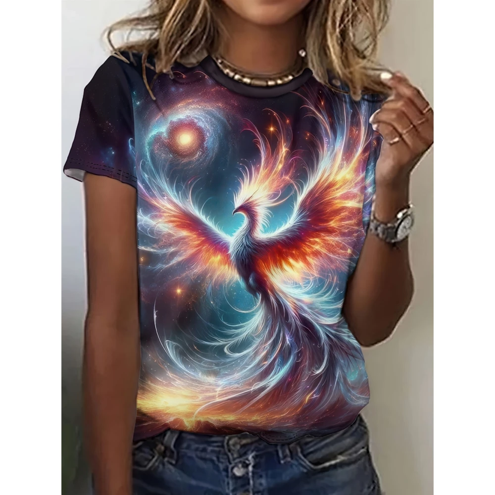 

Women's T-Shirts Cartoon Characters 3d Print Rose T-Shirt Harajuku Casual Short Sleeve Top Tee O Neck Oversized Female Clothing