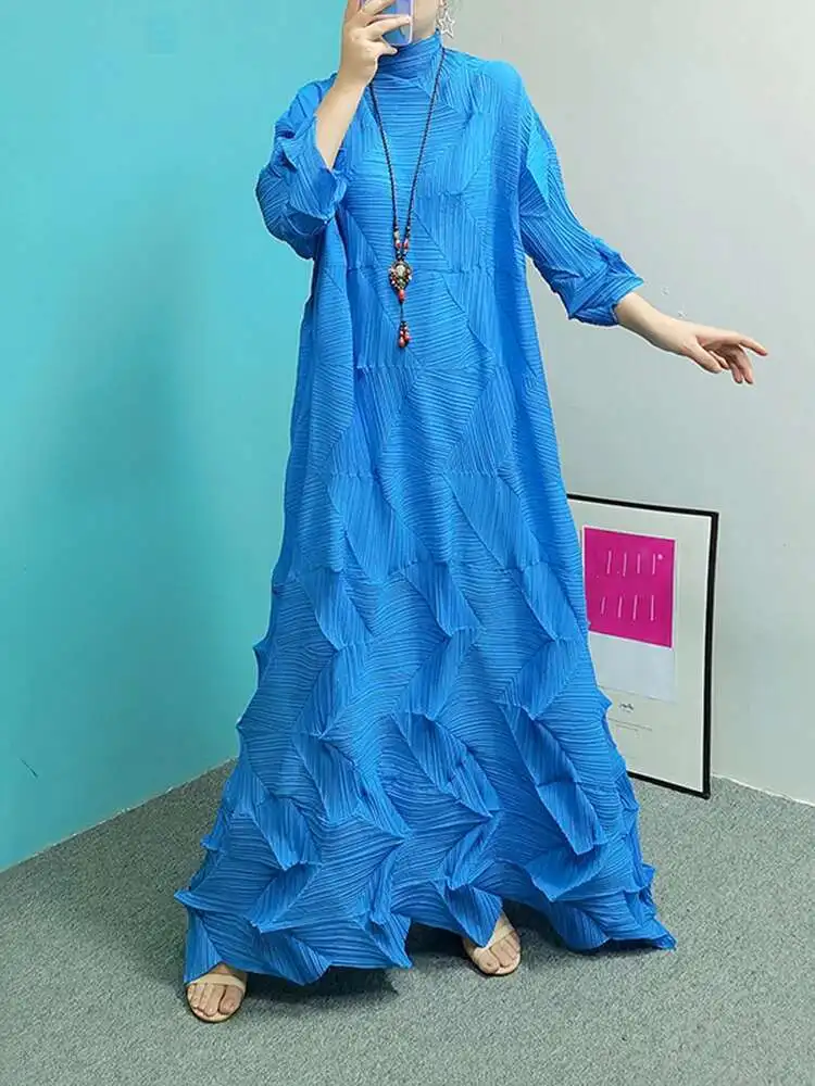 Vestido Largo Suelto De Manga Larga Para Mujer - Rayón Elástico - Con Bolsillos - Varios Colores