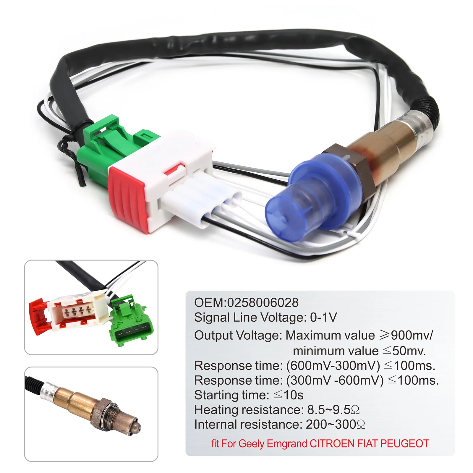 공기 연료비 게이지 및 협대역 산소 센서, OEM 0258006028 디지털, 2 인치, 52MM AFR 계량기 거치대, 가솔린 자동차, 12V 맞춤형, 20:1 10:1