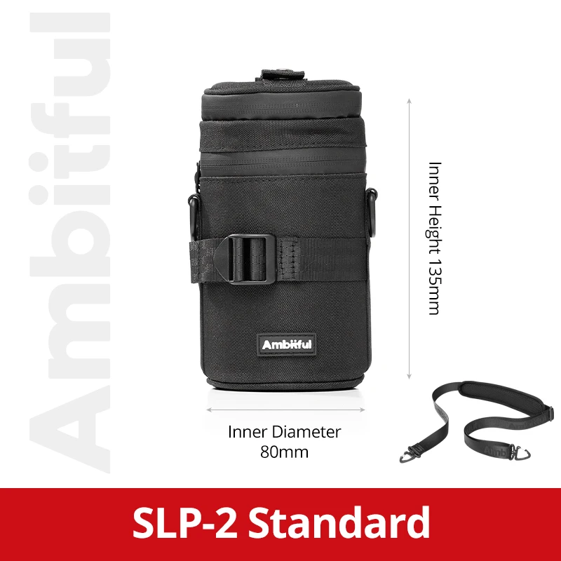 Premium Ambitful Drawstring Camera Lens Bag with Hook - Available in Multiple Sizes