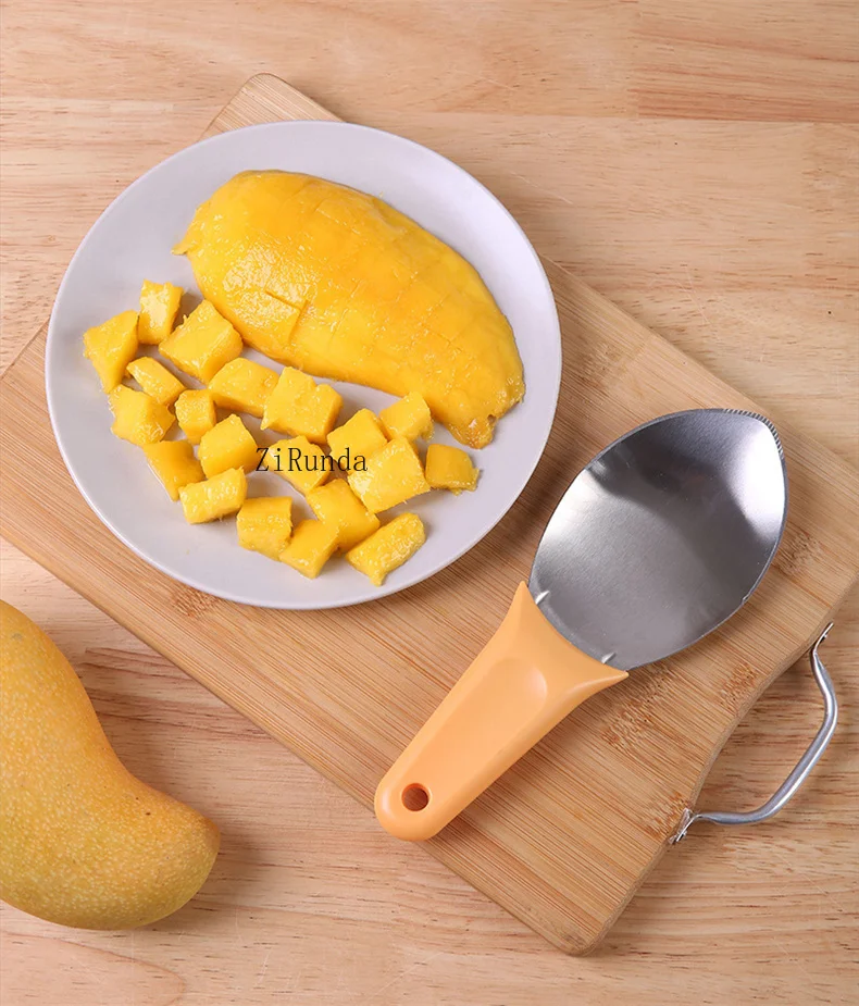 *Mango spoon diced eating watermelon avocado chopping special knife stainless steel fruit segmentation digging mold