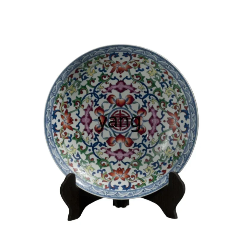

Yjq Handmade Painting Blue and White Color Enamel Ceramic Plate Jingdezhen Antique Porcelain Wall-Plate Countertop Decoration