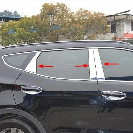 

Для Hyundai Santa Fe Ix45 Высококачественная накладка на окно из нержавеющей стали (набор из 6 шт.) 2013 2014 2015 2016 2017