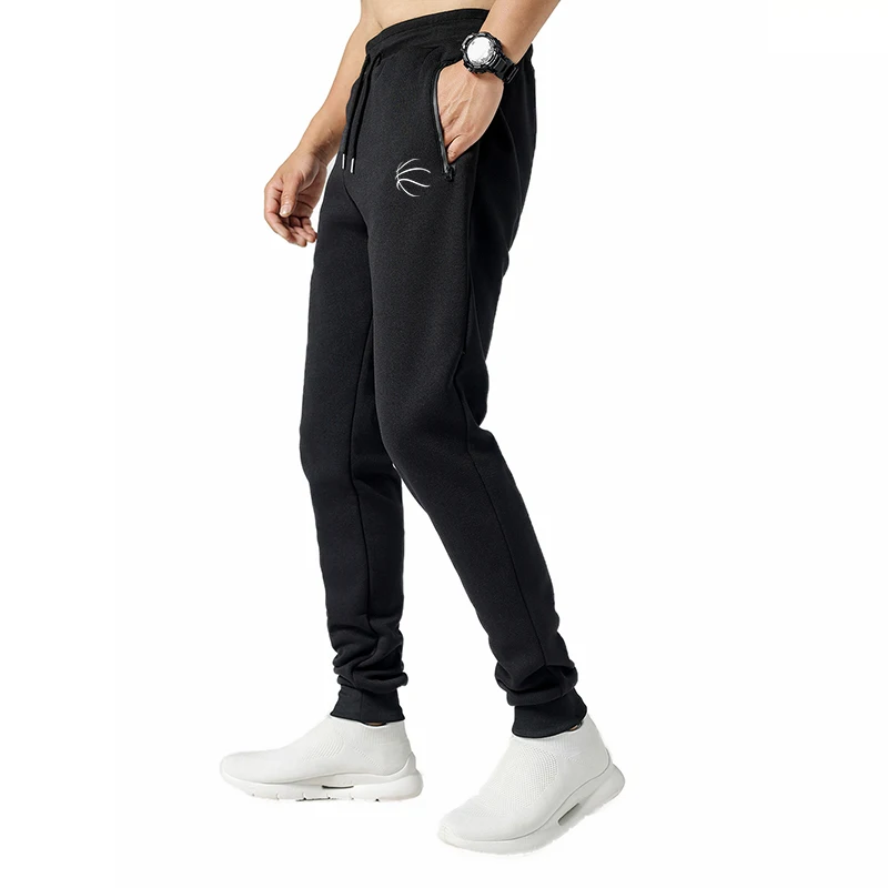 Men Elastic Running Training Pants Side Zipper Pockets Sport Trouser Jogging Sweatpants Basketball Gym Fitness Pants Man Sports 5