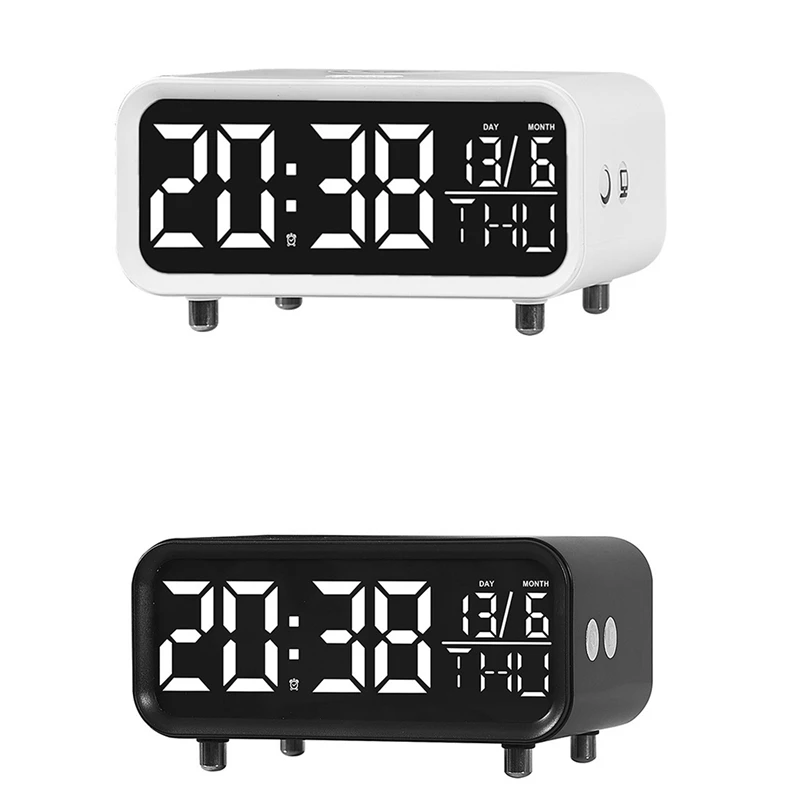 LED Wireless Charging Desk Clock Multifunctional Night Light Clock Simple Hotel Alarm Clock Modern Decoration