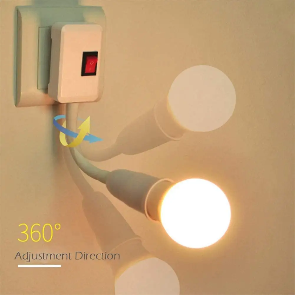 StainlessSteelE27LampBaseFlexibleBendMobileTestLightSocket