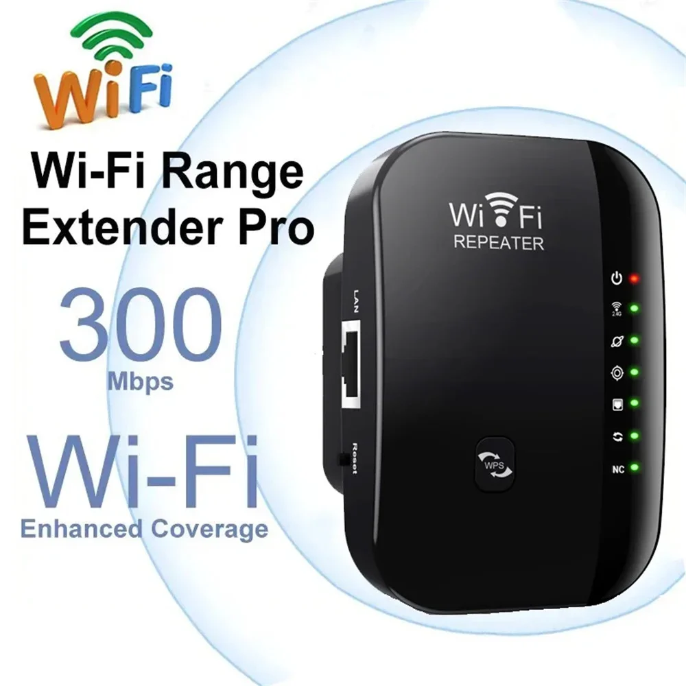 Wifi Signal Booster Wifi Range Extender Wifi Repeater 300M WIFi Repeater Wi-Fi Amplifier 802.11N 2.4GHz Wireless Signal Booster Smart Power Extender For Office Home Easy Setting