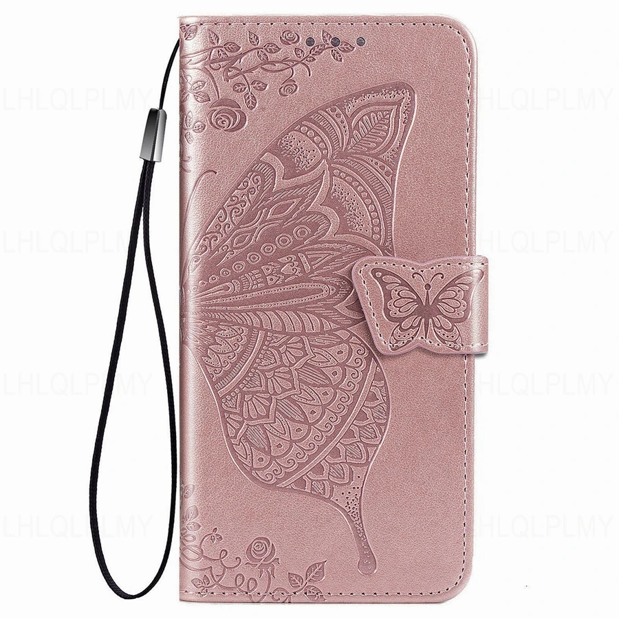 Butterfly Flower Leather Flip Wallet Phone Case Cover