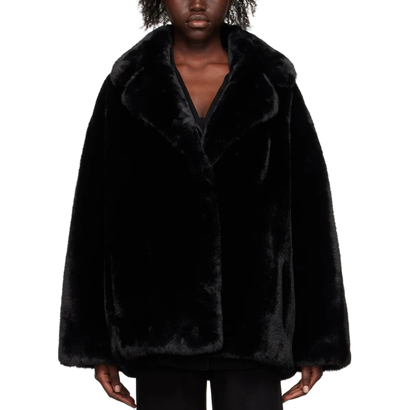Ins Chic Brand Fashion Long Faux Rabbit Fur Coat Jacket Women Winter Oversized Shaggy Plush Fur Coats Street Girls Overcoat