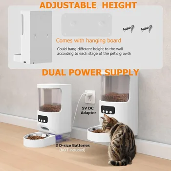 Automatic Cat Feeder with Camera,5G&2.4G WiFi Pet Feeder 1080P HD Pet Food Dispenser with Night Vision,Timed Smart 6