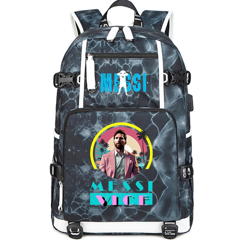 

messi avatar printed student school bag large capacity backpack casual outdoor travel bag suitable for boys and girls