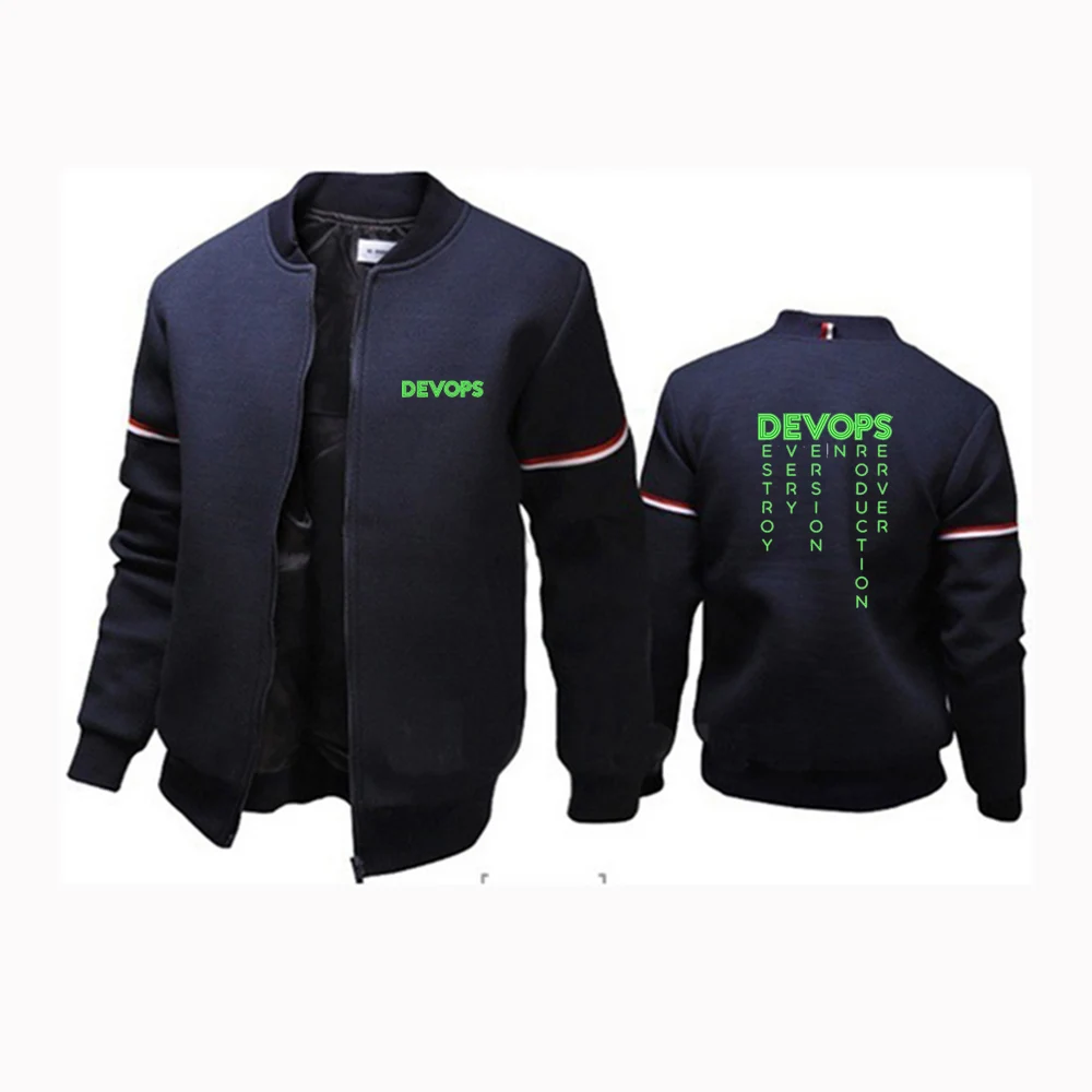 DEVOPS - The real definition of DEVOPS Printing Fashionable Man's flight Jacket Zipper Comfortable Long Sleeve Tracksuit Coat