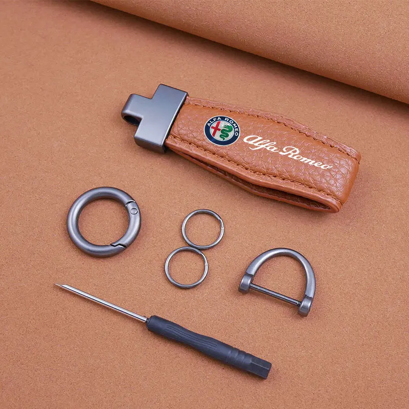 Luxurious Genuine Leather Car Keychain - Premium Craftsmanship Accessories