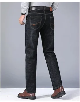2025 Men's New Trendy Versatile Comfortable Jeans, Casual Stretch Pants, Classic Premium Blue Black Denim Pants, Large Pants 1