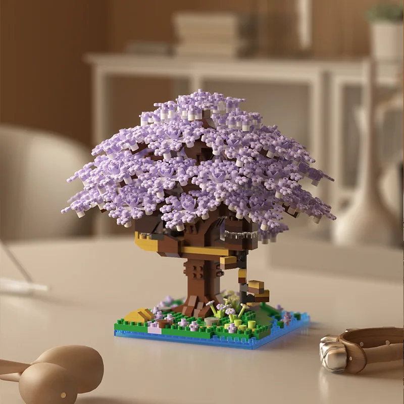 1100Pcs Small Particle Building Blocks Cherry Blossom Tree Series Puzzle Assembly Toys Child Holiday Gifts Compatible with LEGO 3