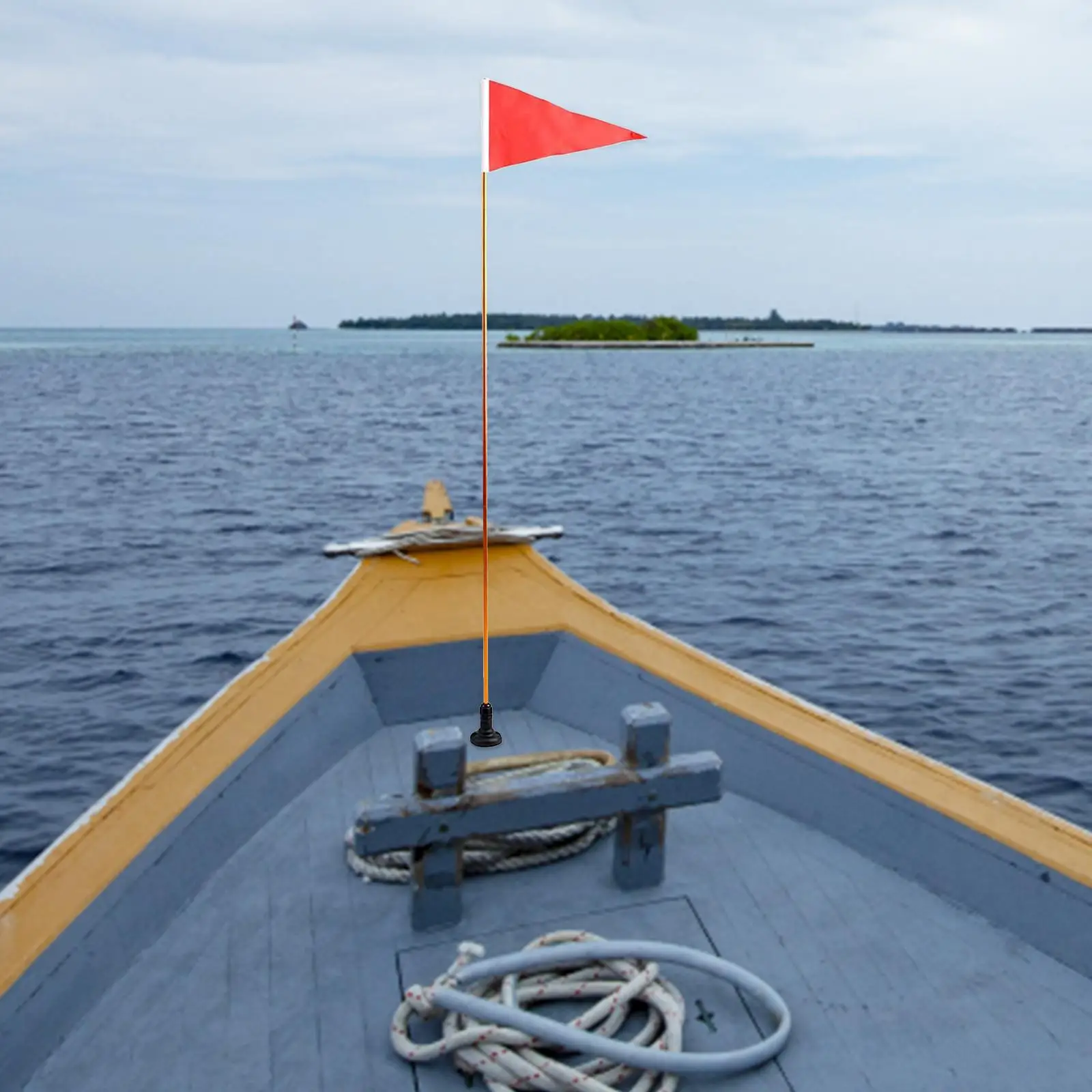 

4ft Kayak Safety Flag with Mount Base Accessories Randder Dinghy Safety Boat Flag Base for Dinghy Kayak Yacht Kayak Canoe Safety