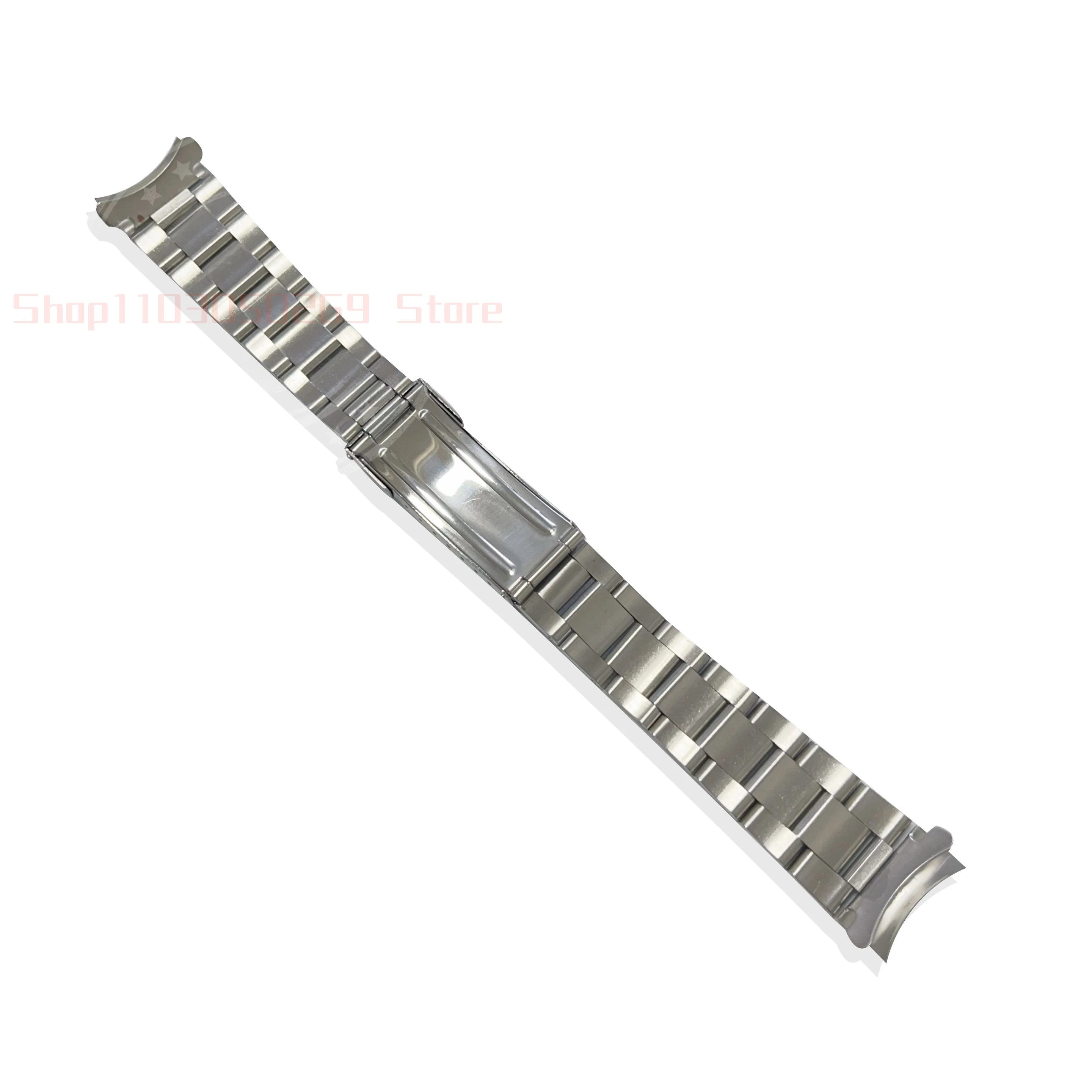 20mm 316L Stainlee Steel Vintage Grid Buckle Curved End Oyster  Watch Band Strap Fit for ROX 116719 16570 16610 93150