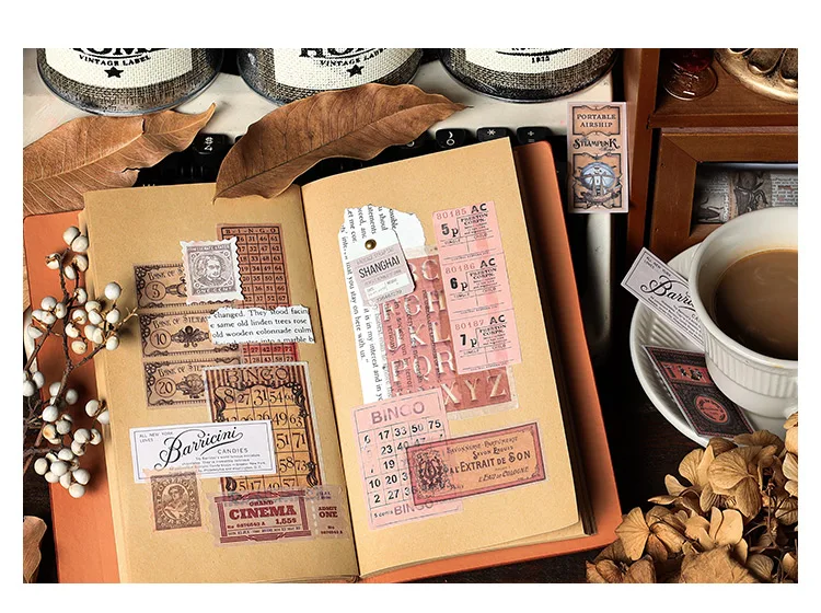 60 Stück/Packung Vintage-Aufkleber, dekorative Stick-Etiketten, Kreativität, Scrapbooking-Material, handgefertigtes Junk-Tagebuch-Zubehör – Detail 11