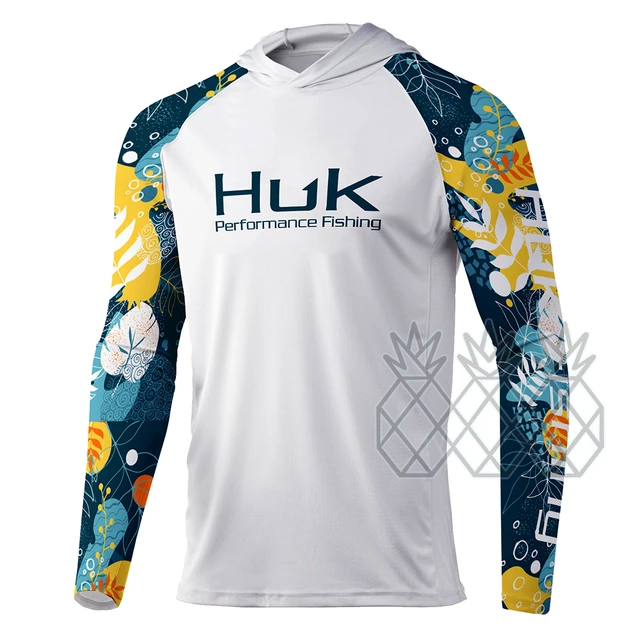 HUK Fishing Hoodie Shirts Long Sleeve Quick Dry Sweatshirt Men