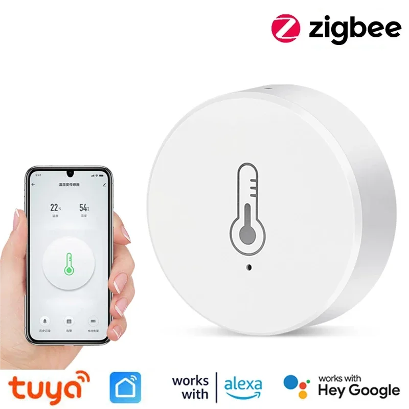 

Датчик влажности и температуры Tuya Zigbee, умный гигрометр с управлением через приложение для дома и Alexa Google Home