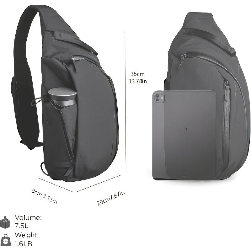 รูปสินค้า กระเป๋าสะพายแท็บเล็ต 7.5 ลิตร มีช่องใส่ขวดน้ำ