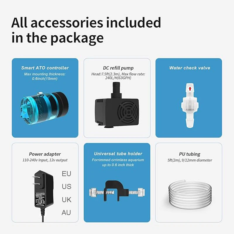 Fzone Aquarium ATO380 Auto Top Off Refilling System Fishing Tanks Automatic Mini Water Pump Accessories Akvarium DC12v water pump aquarium water pump fish tank pump aquarium dosing pump fish tank water filler