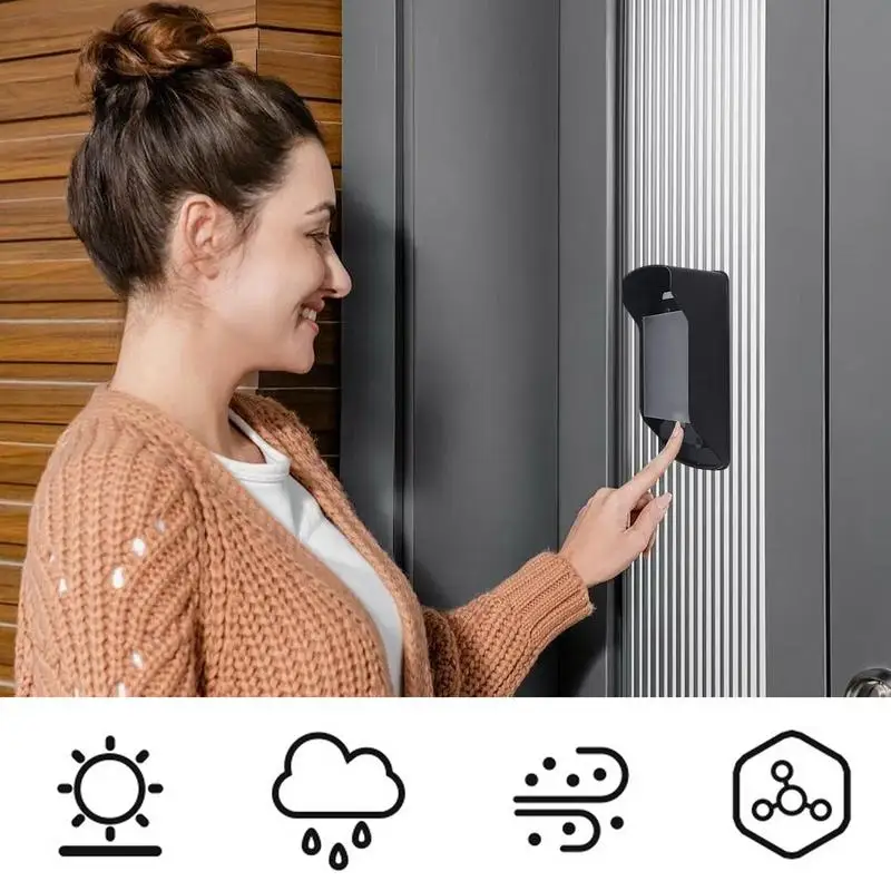 Doorbell Waterproof Cover Outdoor No Drilling Ring Doorbell Anti-Glare Cover Weatherproof Rainproof Wireless Wireless Doorbell Cover