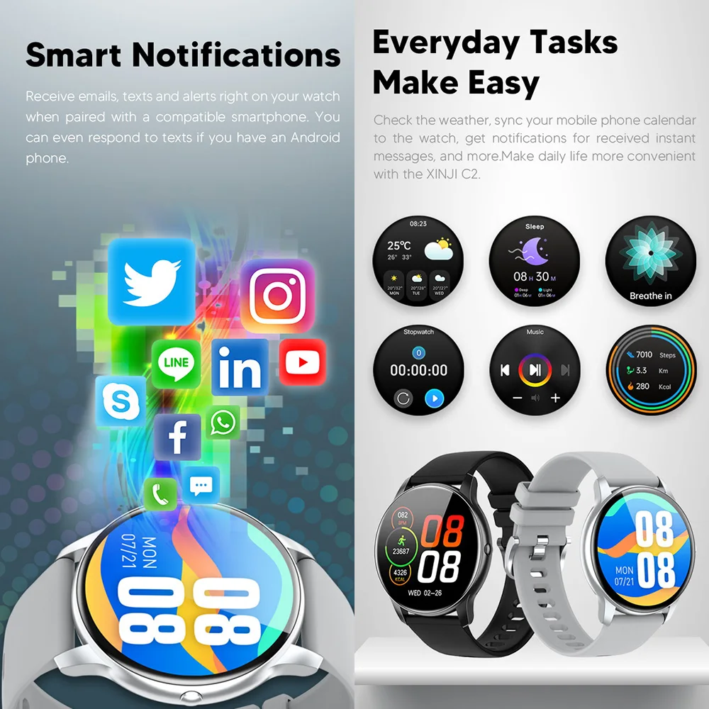 XINJI COBEE C2 AMOLED Display Waterproof Smart Watch description image 5