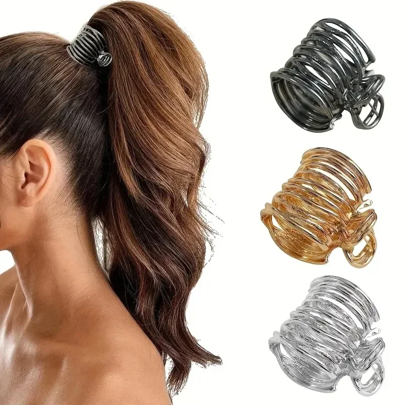 Griffes de cheveux en métal irrégulières pour femmes et filles, support de bain non ald, queue de cheval haute, pince à cheveux struchair requin pour optique, cheveux longs, mode