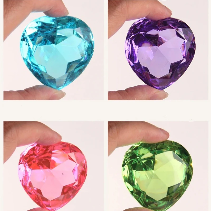 Kunststoff großes Herz Diamant Juwelen Schatztruhe Kristall Edelsteine Hochzeit Strass DIY Dekorationen Kunst Party Geburtstag