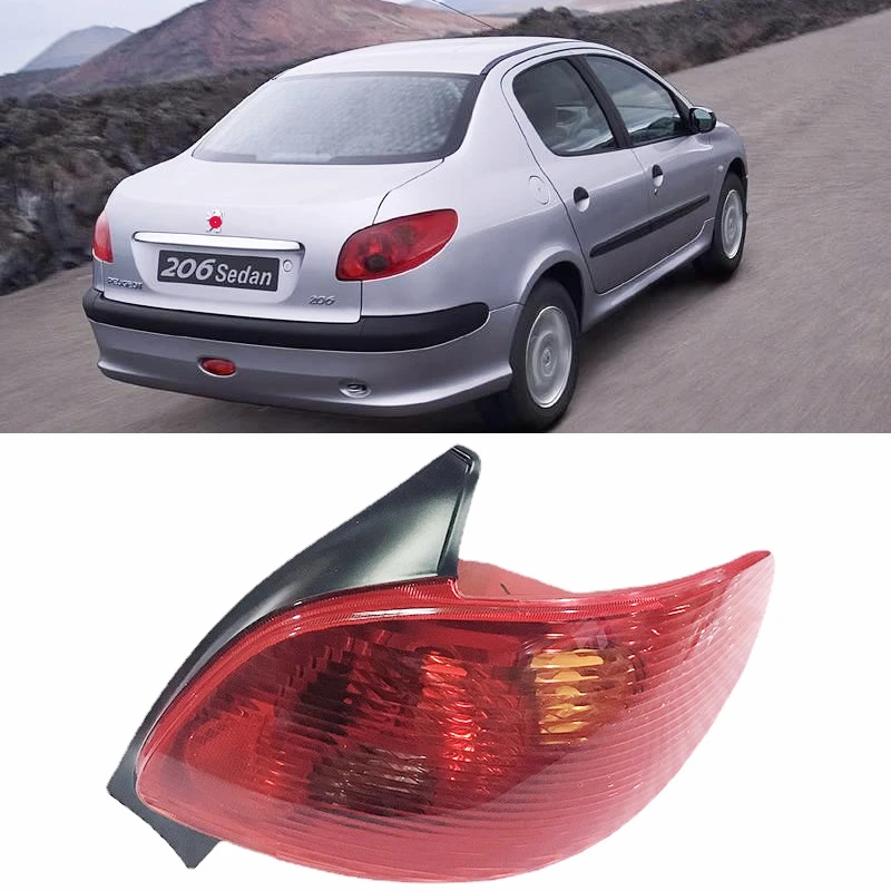 For Peugeot 206 Rear Tail Light Assembly Tail Light Cover Tail Light