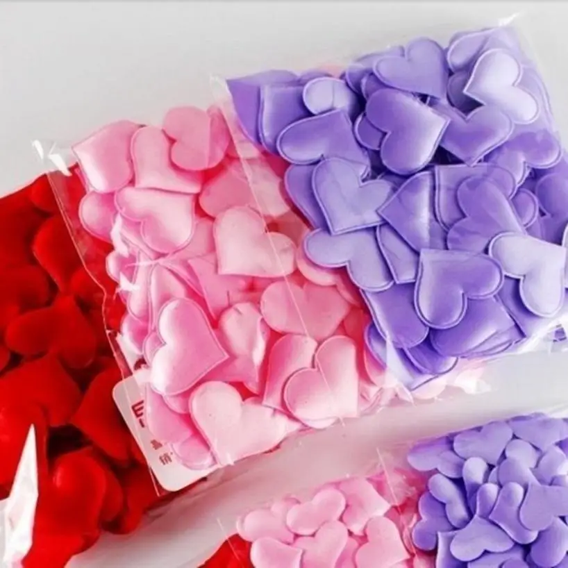 100 Pcs/lot Sprinkle FlowersThrowing Heart Petals Table Decoration Valentines Day Party Decal