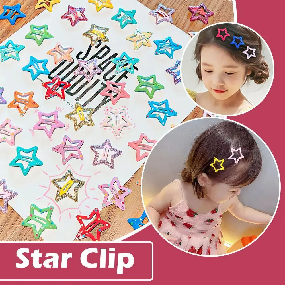 

Cute Colorful Star Waterdrop Shape Hair Clips For Girls Children Lovely Hair Decorate Hairpins Kids Hair Accessories