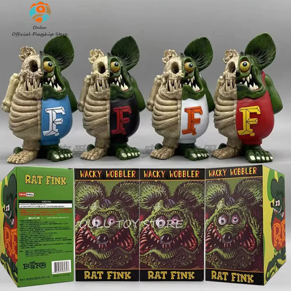 

19cm Tales of the Rat Fink action figure Rat Fink anime figures Semi anatomy Noctilucent pvc Room Decoration Gift For Kids toy
