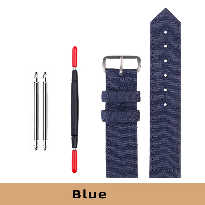 thumbnail image 1 of Nuevas correas de reloj de lona de dos piezas de nailon militar para buzos de 18 mm, 20 mm y 22 mm para correas de reloj TMS T49963/T46681, 1 of 5