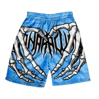 Summer Men Skull Shorts Kids Training Multicolor Shorts Boys Girls Sports Breathable Shorts Adult Hip Hop Short Pants Streetwear 2