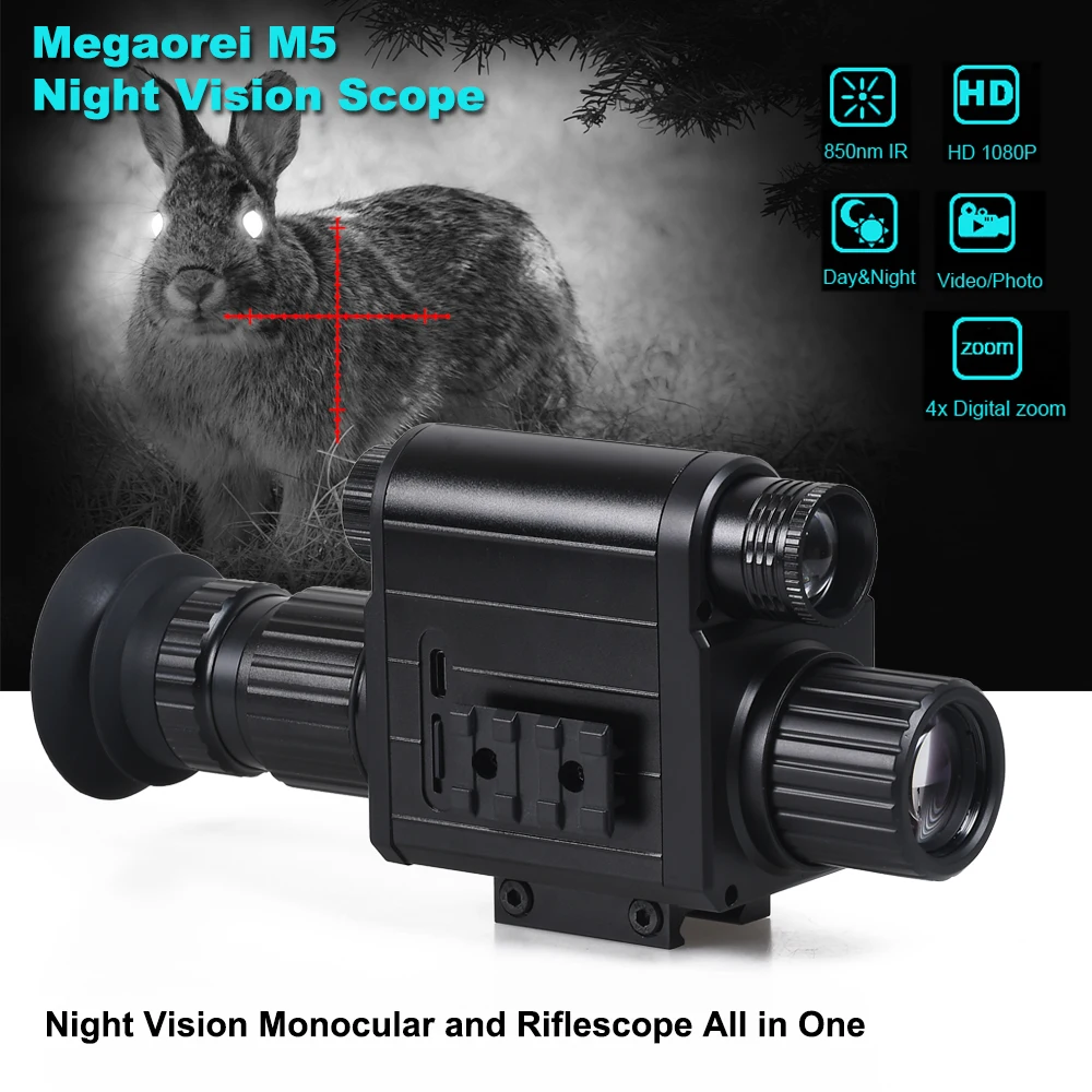 Digital Night Vision Riflescopes Infrared Optics Sight Monocular HD 1080P Video Photo Recording Hunting Camera M5