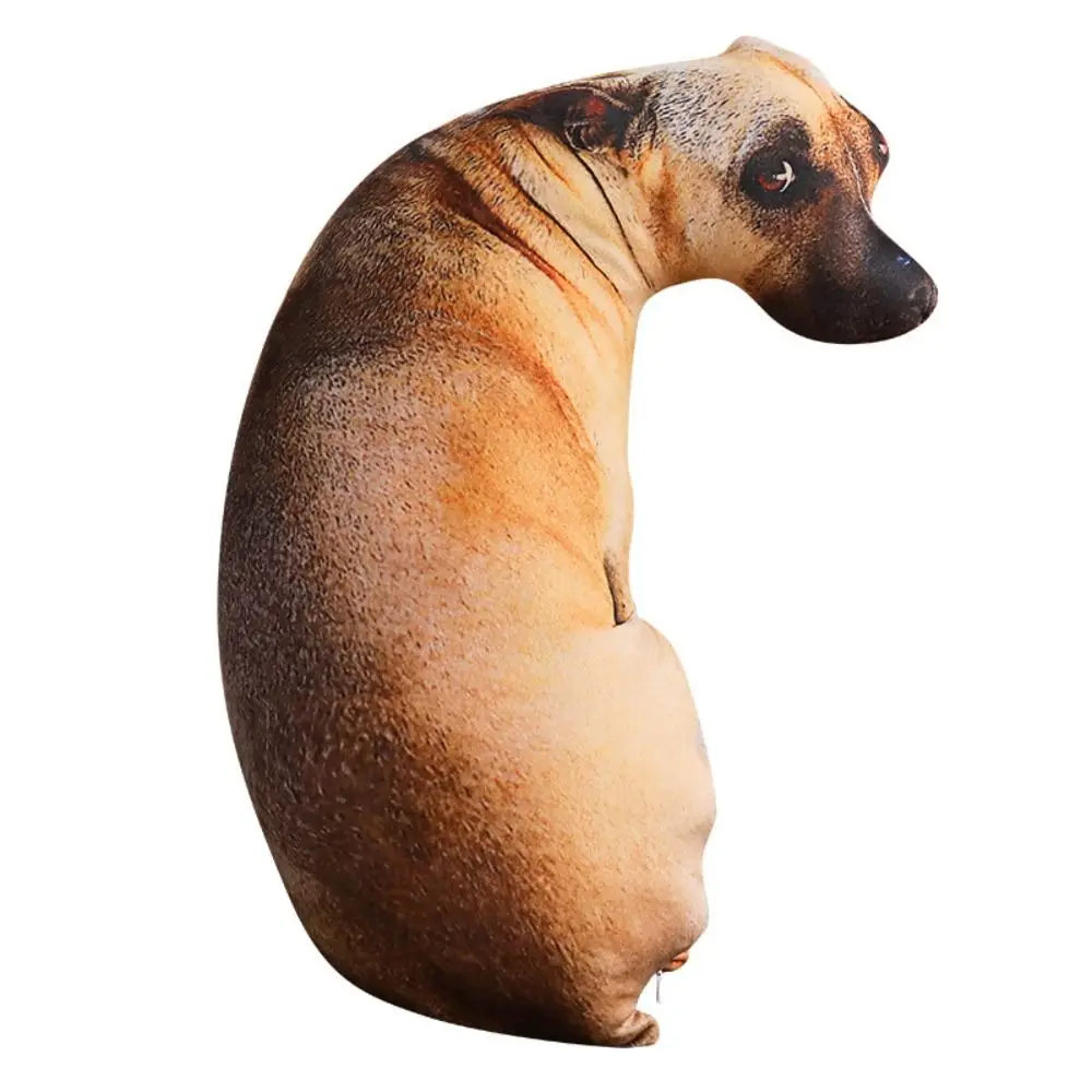 Lifelike 3D Dog Print Throw Pillow - Cute Animal Design for Home Décor and Children's Plush Toy