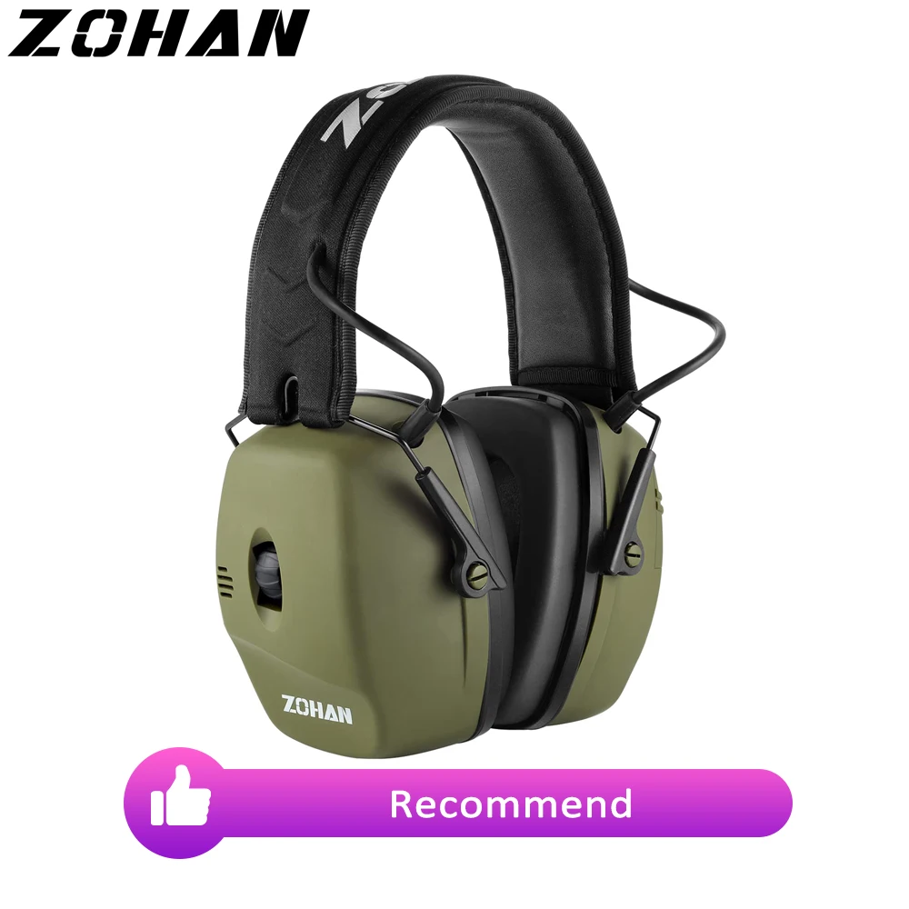 ZOHAN Electronic Headphone Shooting Ear Protection Earmuffs Hearing Protection Active Noise Canceling NRR30db Hunting Outdoor electronic ear defenders shooting earmuffs industrial noise cancelling winter safety ear muffs gun range hearing ear protection