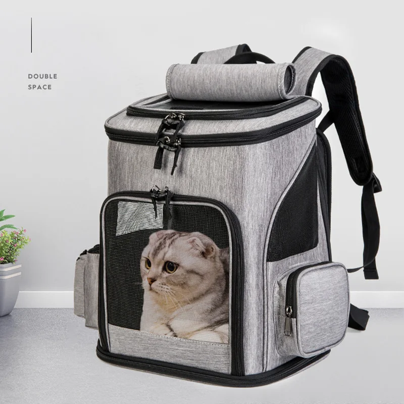 Cat Carrier Backpack Expandable Pet Carrier Bag Breathable Mesh Foldable Backpacks for Puppy and Rabbits Cat Backpack for Hik cat carrier backpack