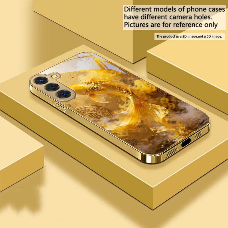 Harmonious Golden Carp Glass Phone Case