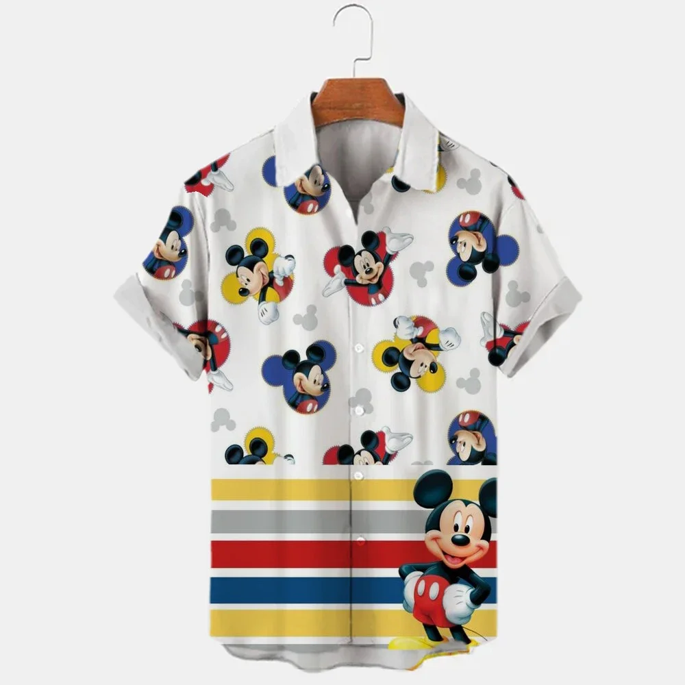 Casual Short Sleeved Shirt Short Sleeved Shirt Mens Disney Mickey Mouse Street Tops 3d Printed Shirts Mens Casual Fashion