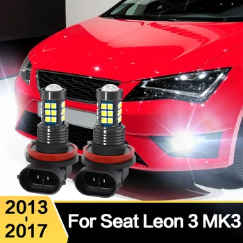 2X Car LED Front Fog Light Lamp Bulb Accessories For Seat Leon 3 MK3 2013 2014 2015 2016 2017 1
