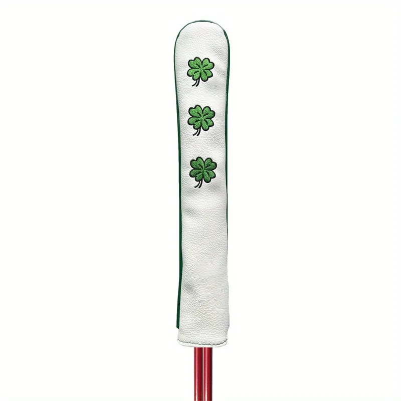 1pc Four Leaf Lucky Clover Design Golf Alignment Stick Cover, Golf Accessories 3