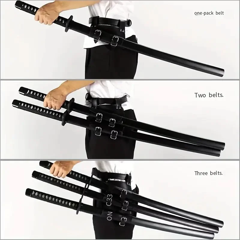 Katana Sword Belt Holster Real Size Japanese Katana Samurai Holder Adjustable PU Frog Belt Martial Accessories Cosplay Props