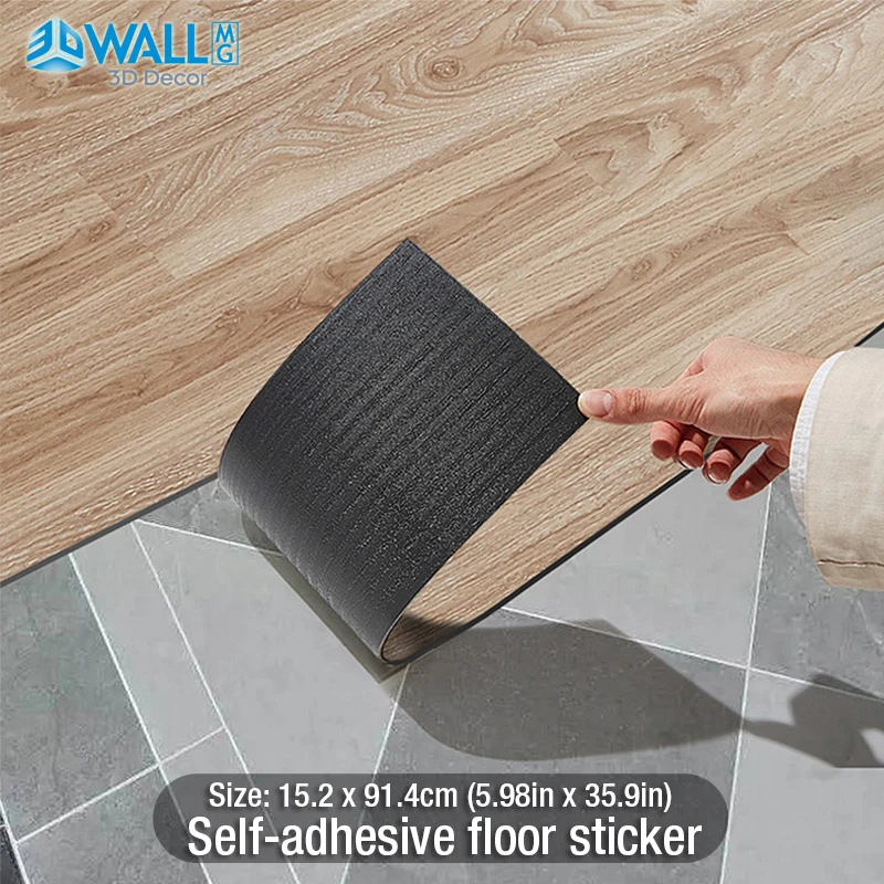 1roll Wooden Pattern Waterproof Floor Sticker, Modern Wooden