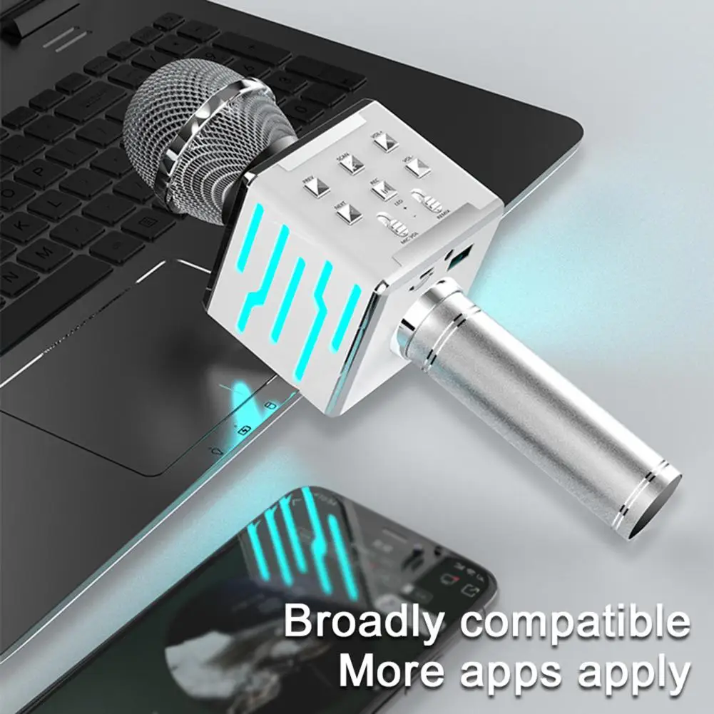 1 Set Ds868 Wireless Micro-Phone Monitoring Led Cool Light Effect Magic/Mix Noise Cancelling Live Micro-Phone Micropone